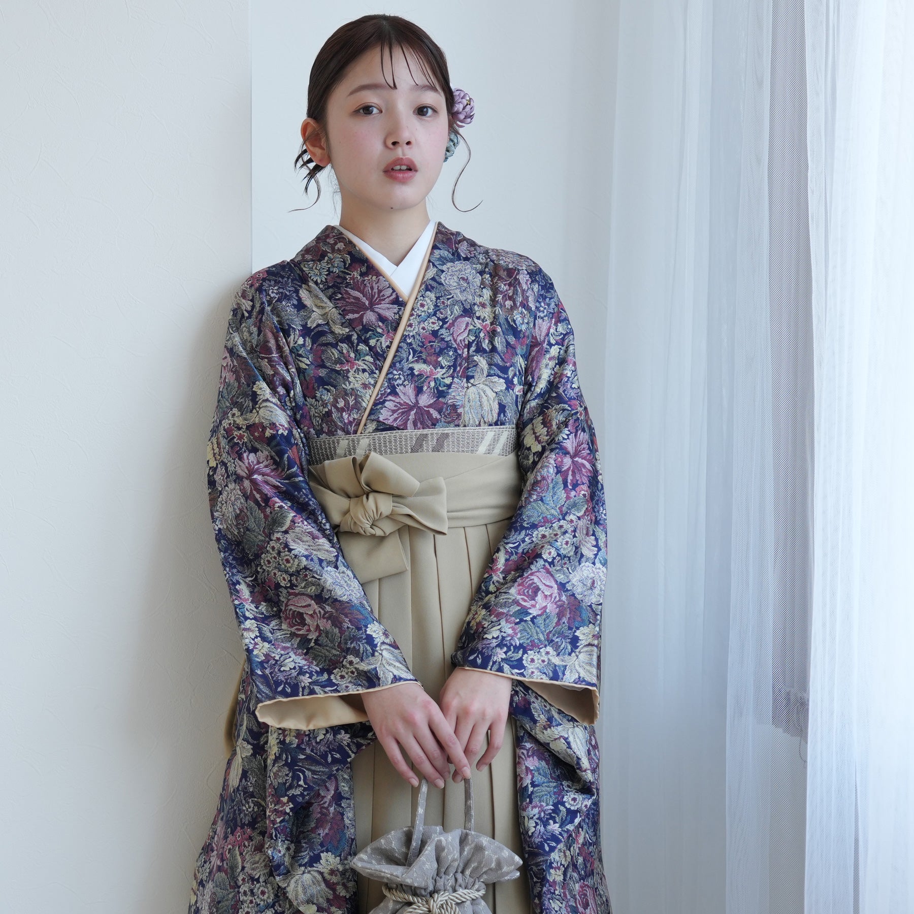 レンタル品】2尺袖 袴 17点セット 91cm 国産生地 レトロモダン系