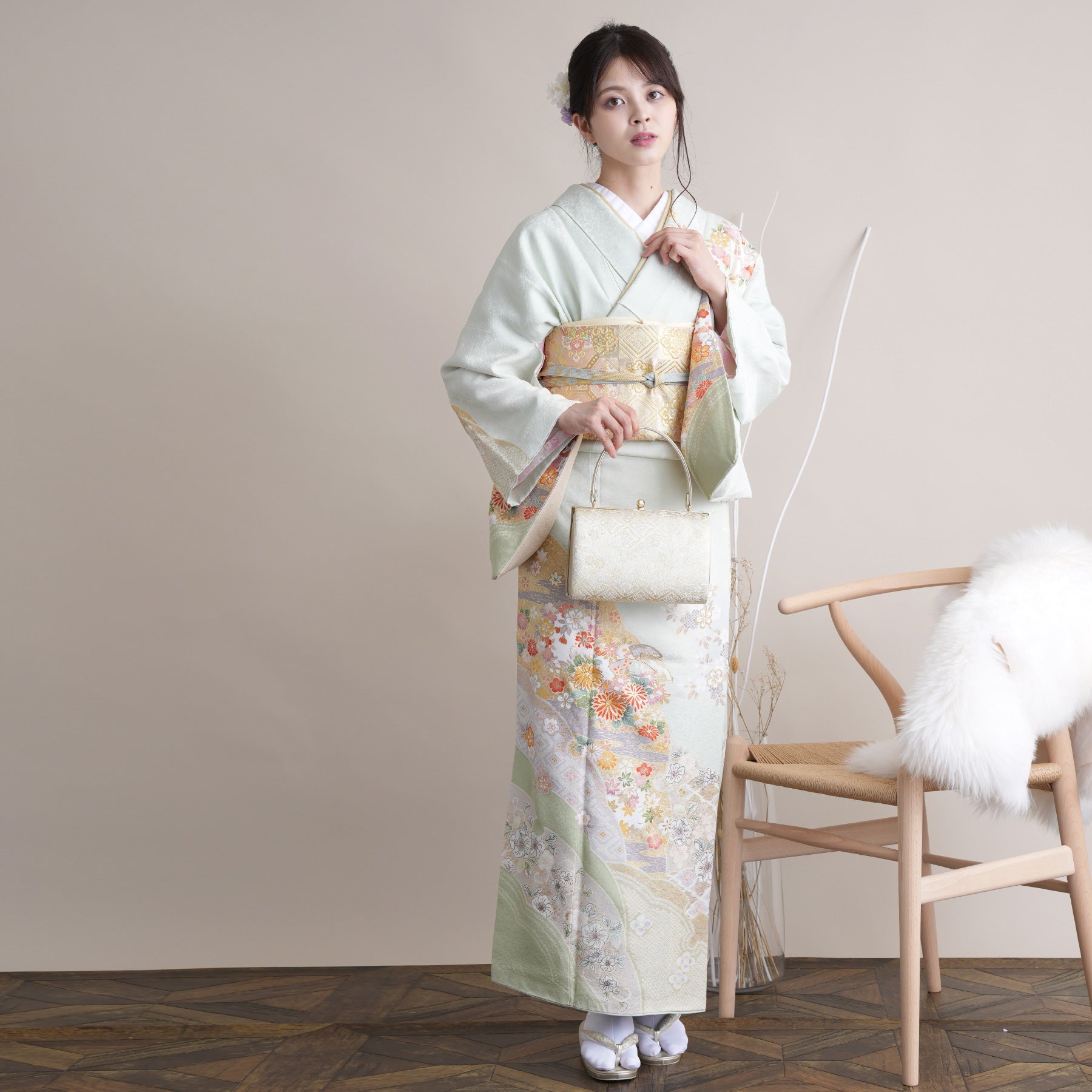 レンタル】訪問着 着物セット きもの 正絹 フォーマル 結婚式 卒業式 