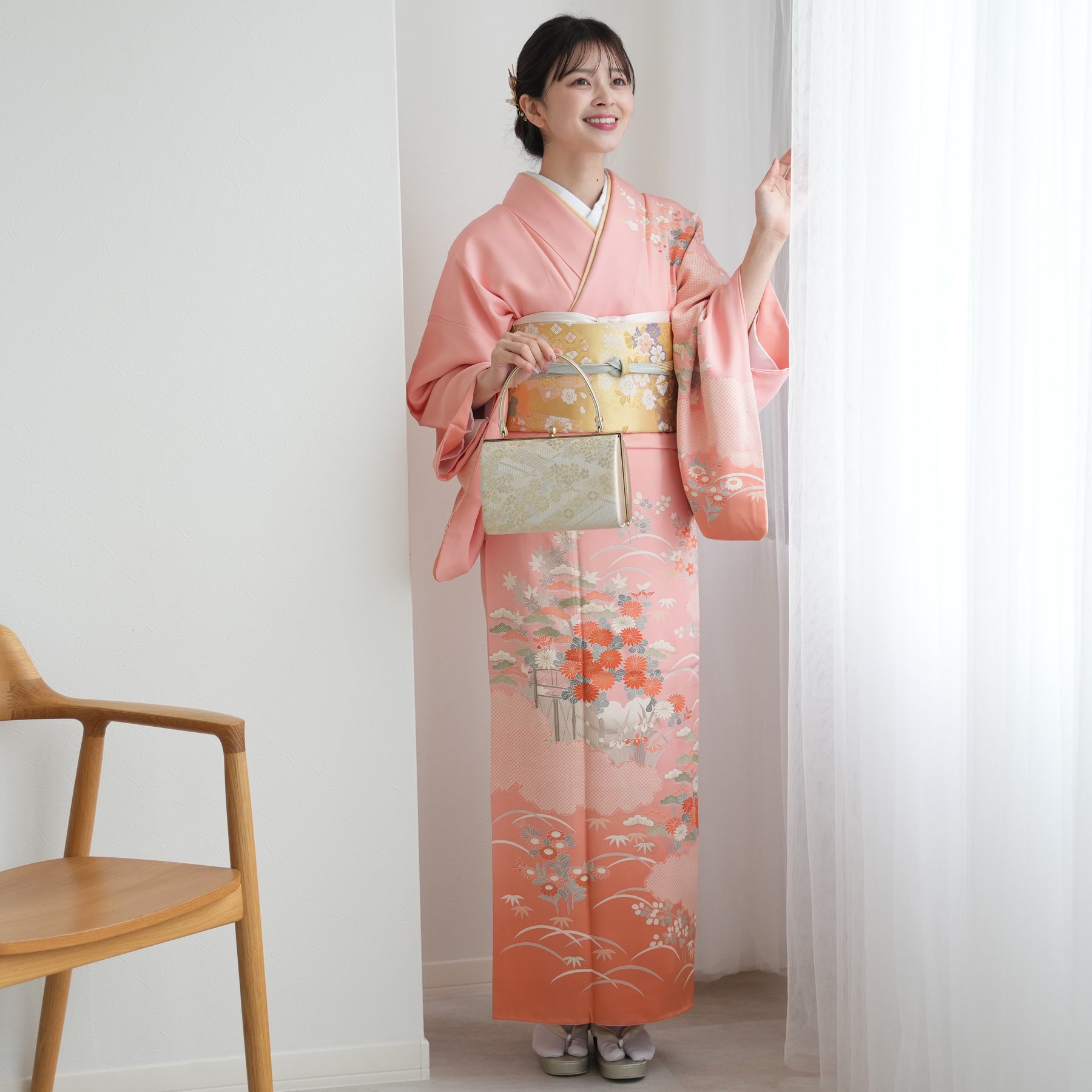 レンタル】訪問着 着物セット きもの 正絹 フォーマル 結婚式 卒業式