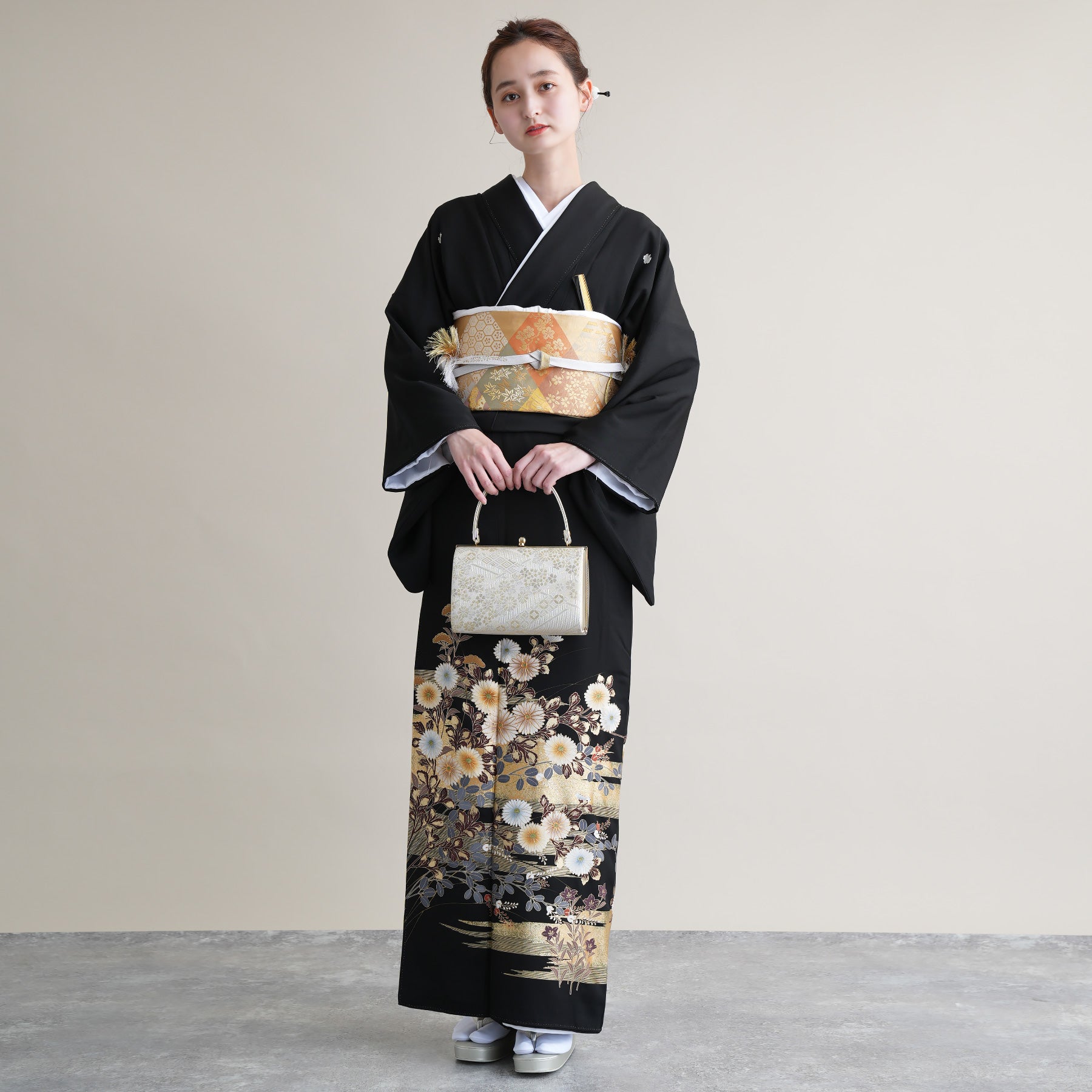 結婚式披露宴】正絹黒留袖と袋帯セット