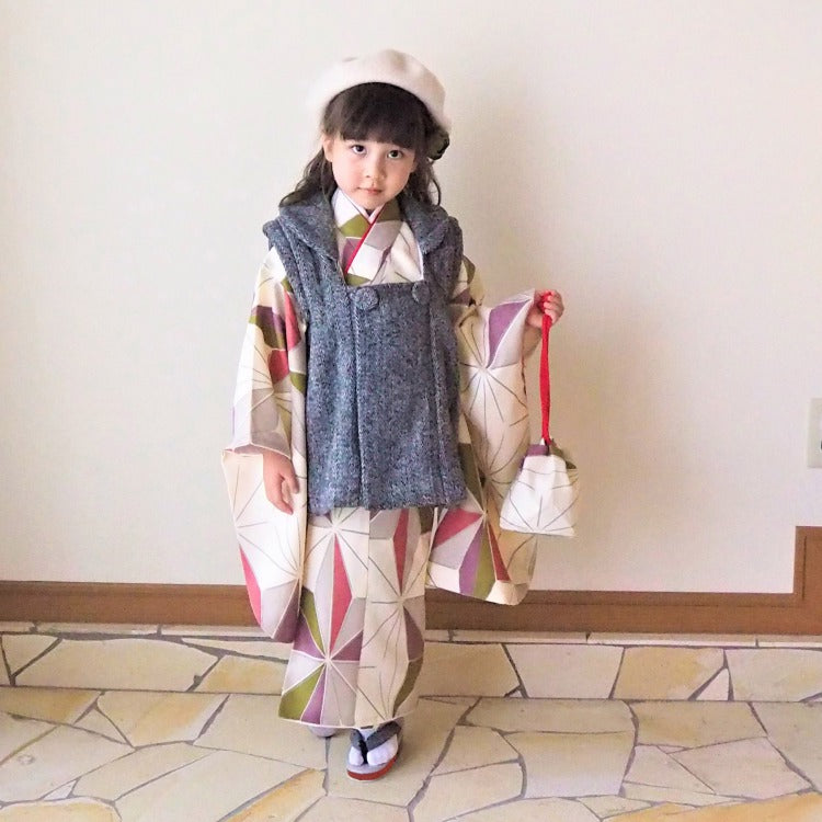 レンタル】七五三 3歳 着物 ひよこ商店 女の子 被布セット 子供 レンタル】七五三 3歳 着物 ひよこ商店 女の子 被布セット 子供