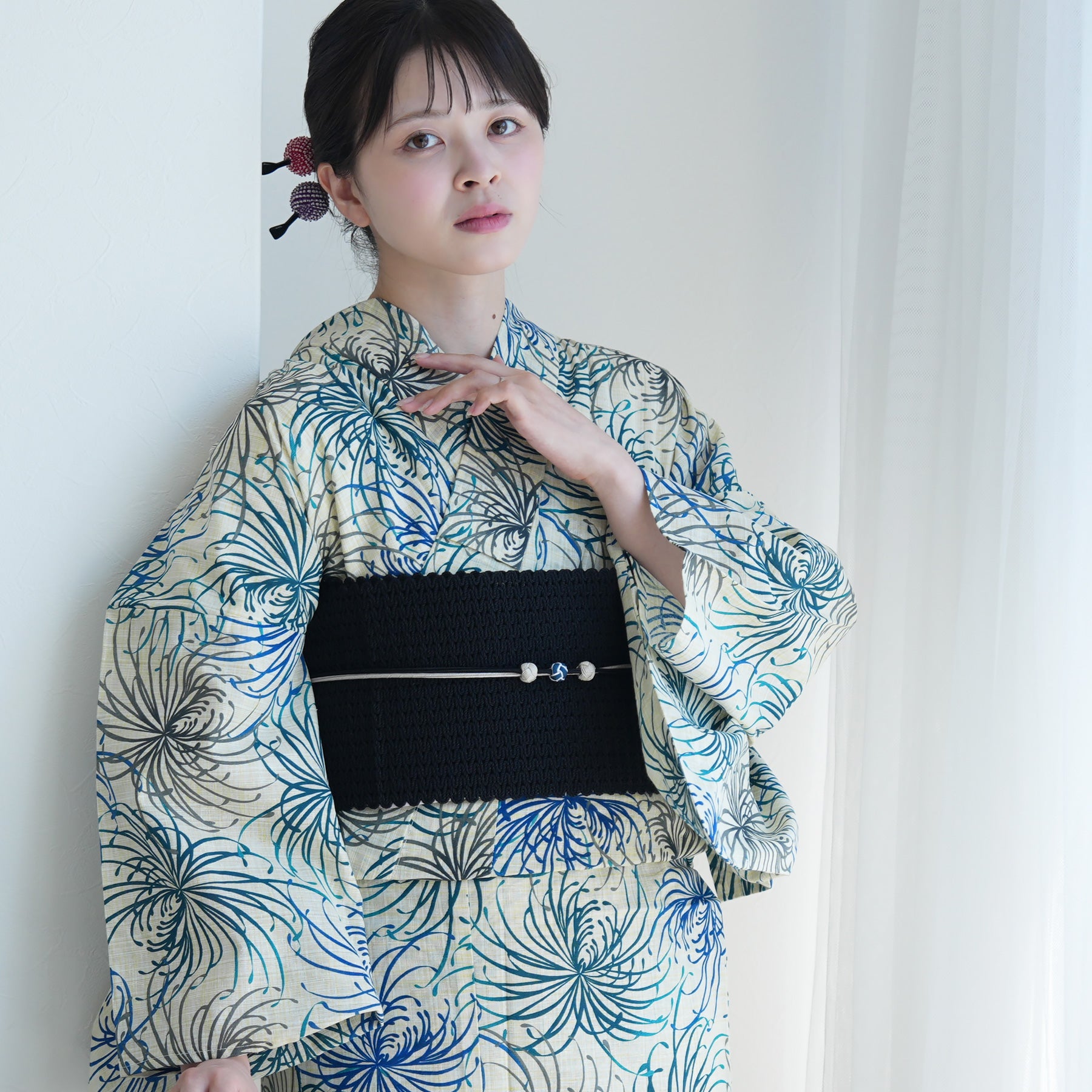レディース 浴衣 帯セット 深緑 菊柄 utatane utatane | utatane 浴衣3
