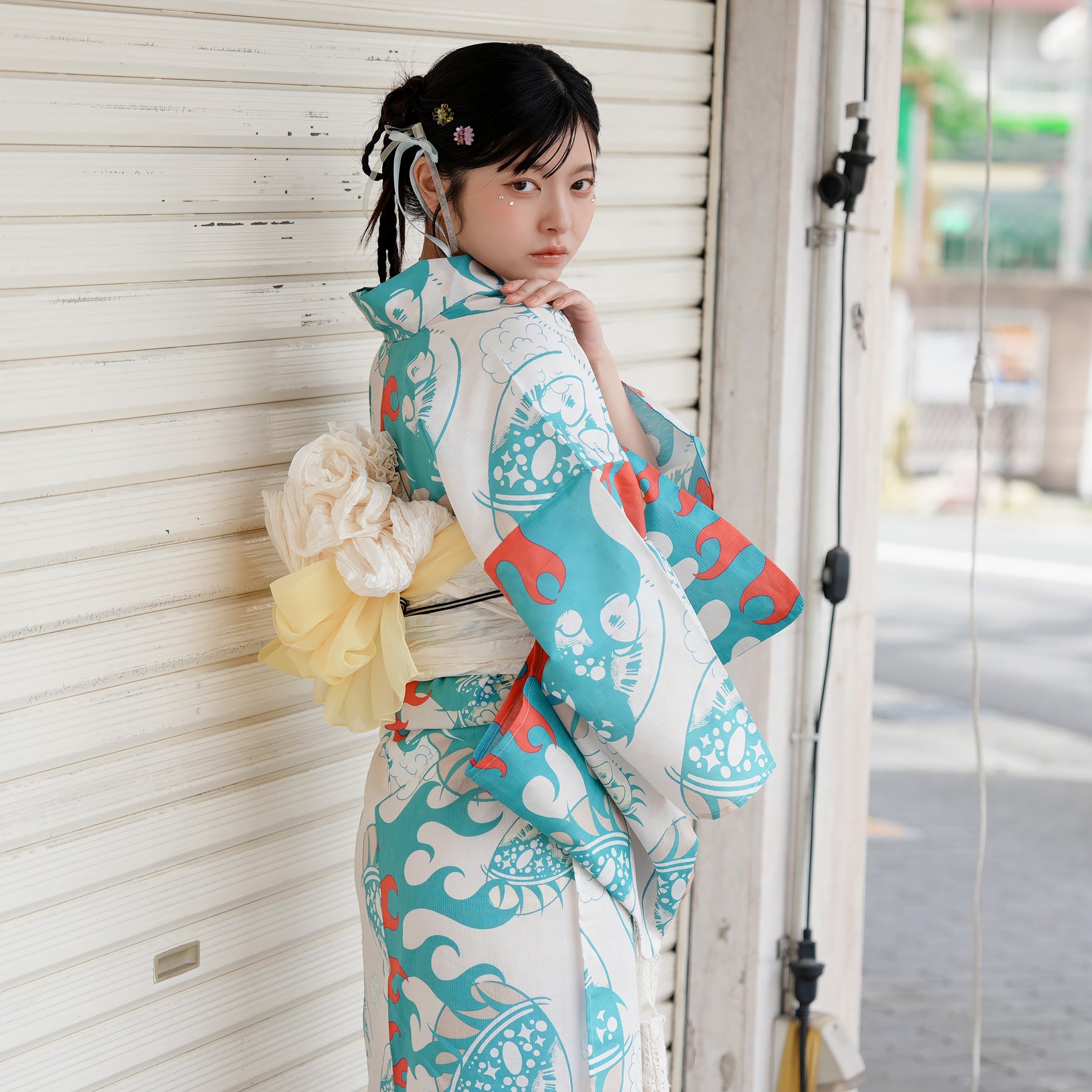 ニコアンティーク×せきやゆりえ 浴衣3点セット（浴衣・帯・下駄
