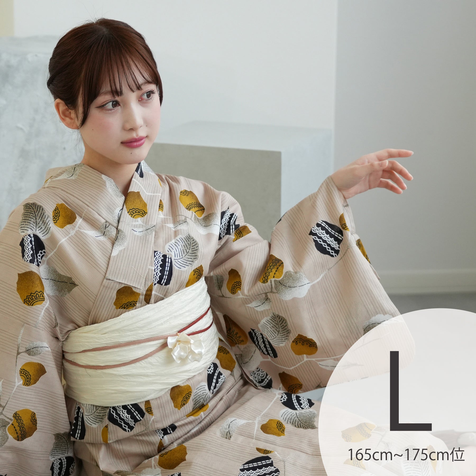 ニコアンティーク 高級変わり織 浴衣3点セット ( ゆかた・帯・下駄