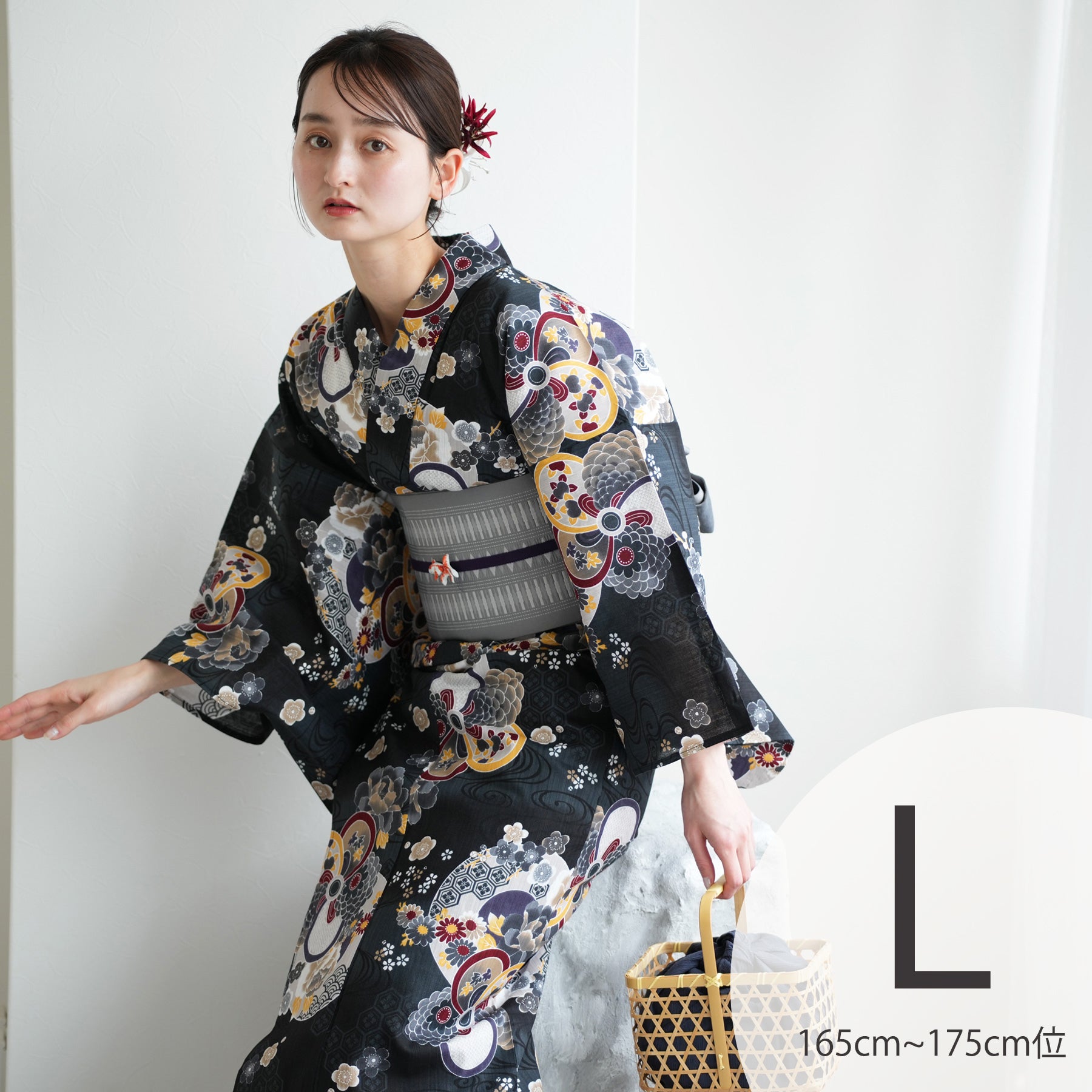 ニコアンティーク 高級変わり織 浴衣3点セット ( ゆかた・帯