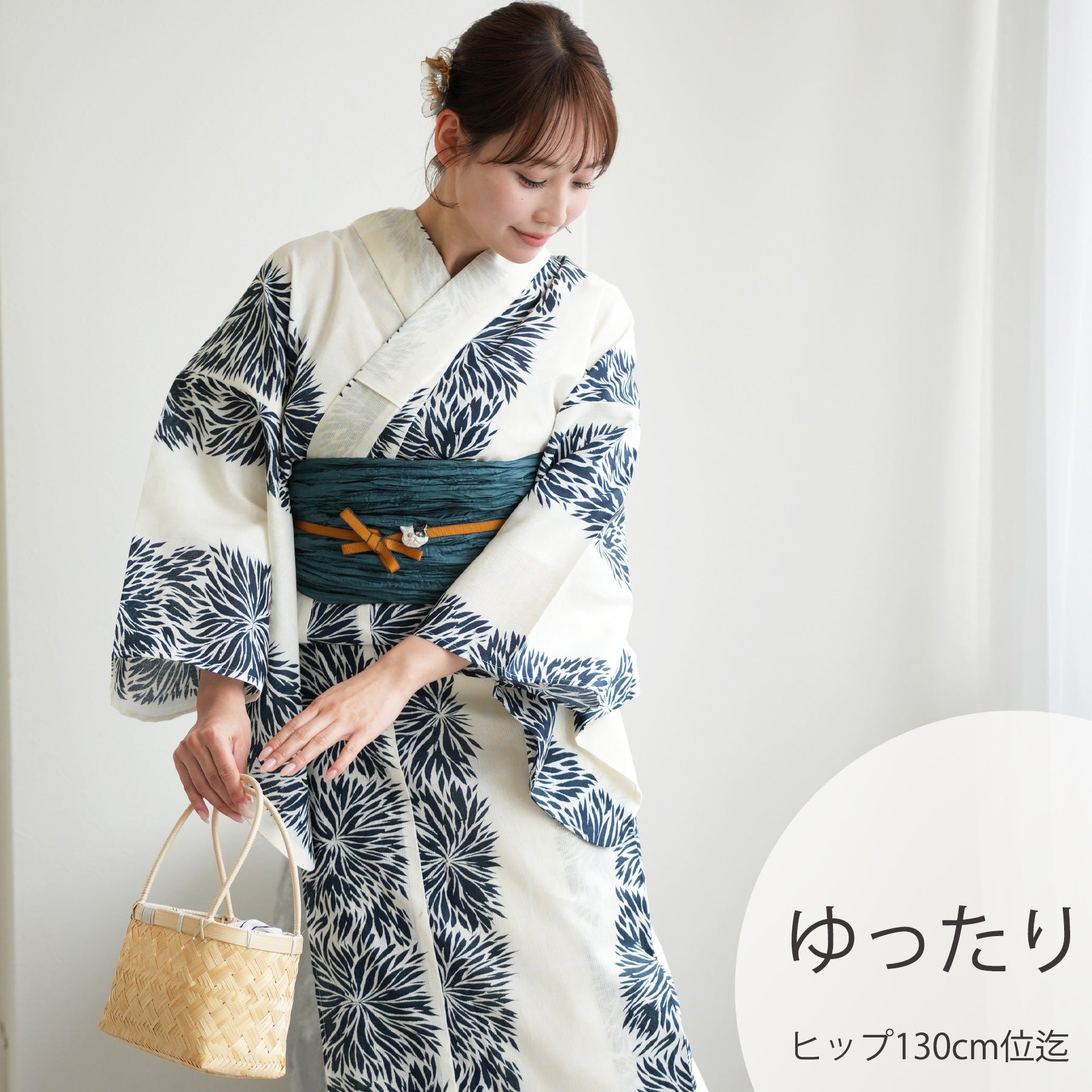 浴衣 ニコアンティーク 高級変わり織 浴衣3点セット 砂色に焦げ茶ぼかしの鵲 ニコアンティーク 高級変わり織 メンズ浴衣3点セット ( ゆかた