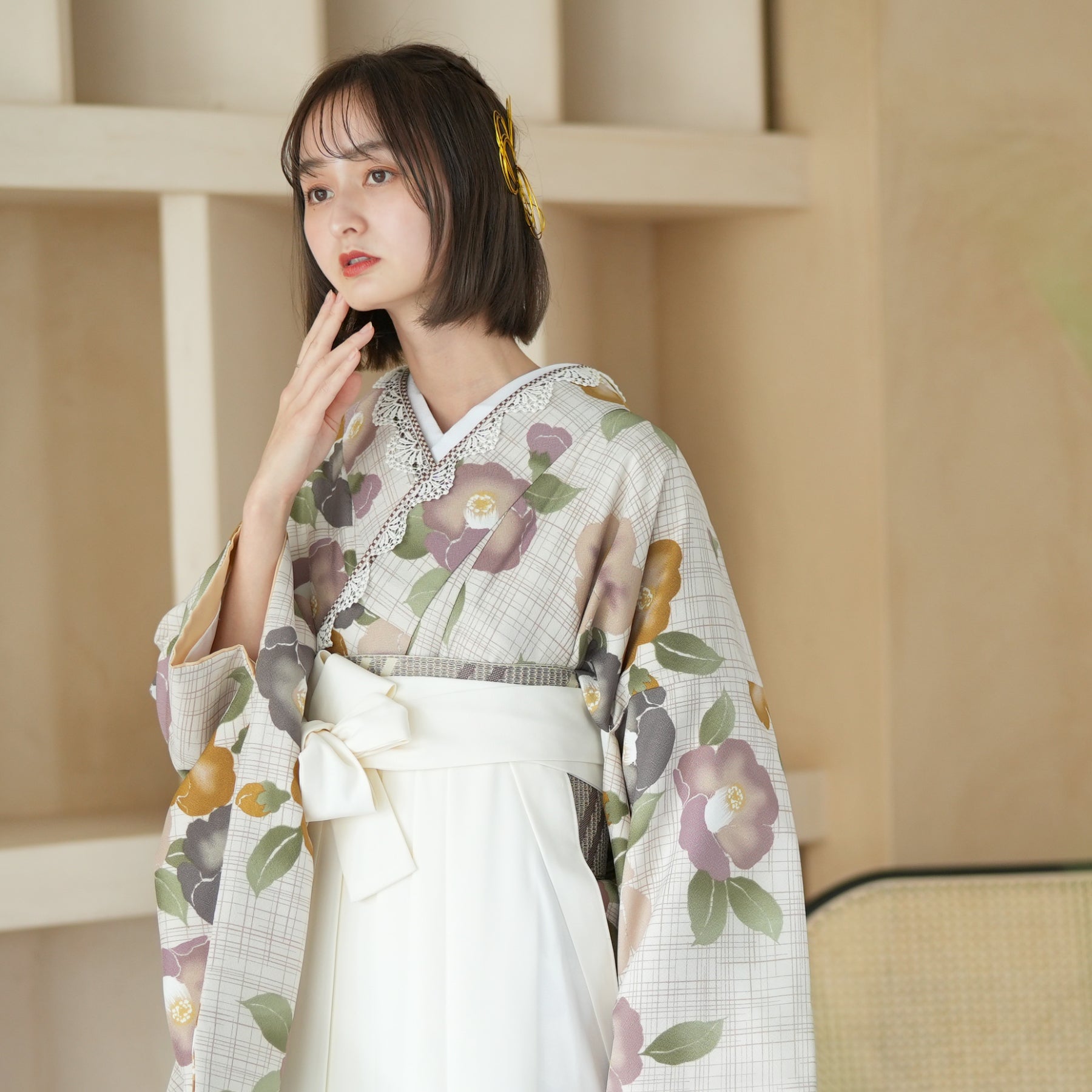 二尺袖 袴 セット ジュニア用 144～150cm 袴変更可能 NO22930 - キッズ