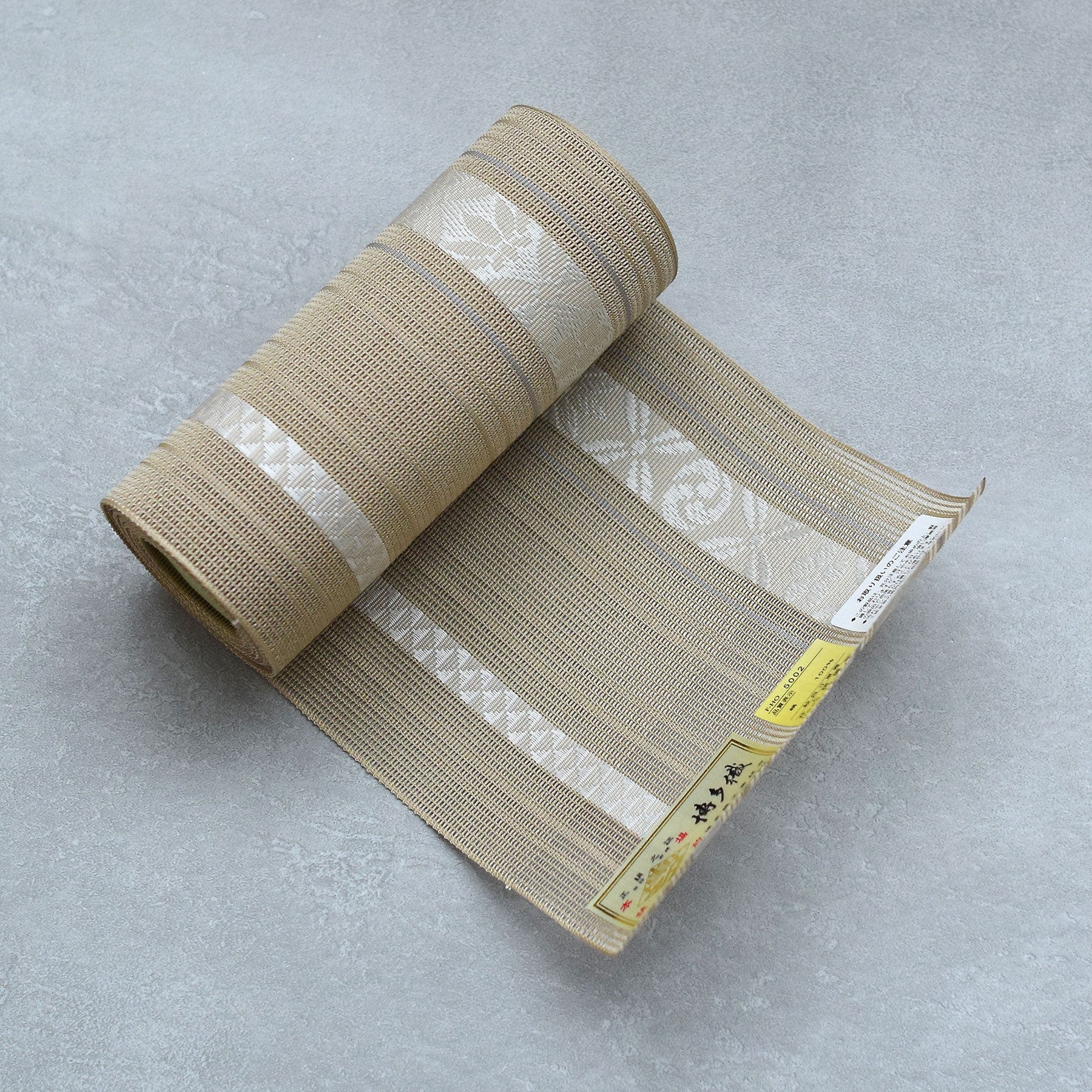 半幅帯 utatane×井上絹織 ベージュ】帯単品 博多織 紗 四寸単帯