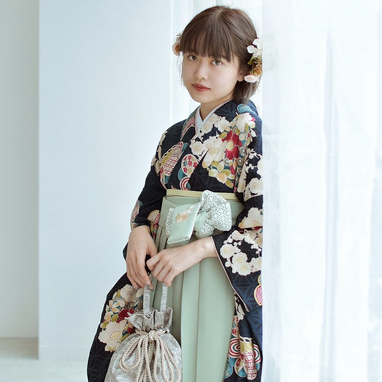 レンタル品】九重 2尺袖 袴 17点セット 91-99cm 日本製 レトロ