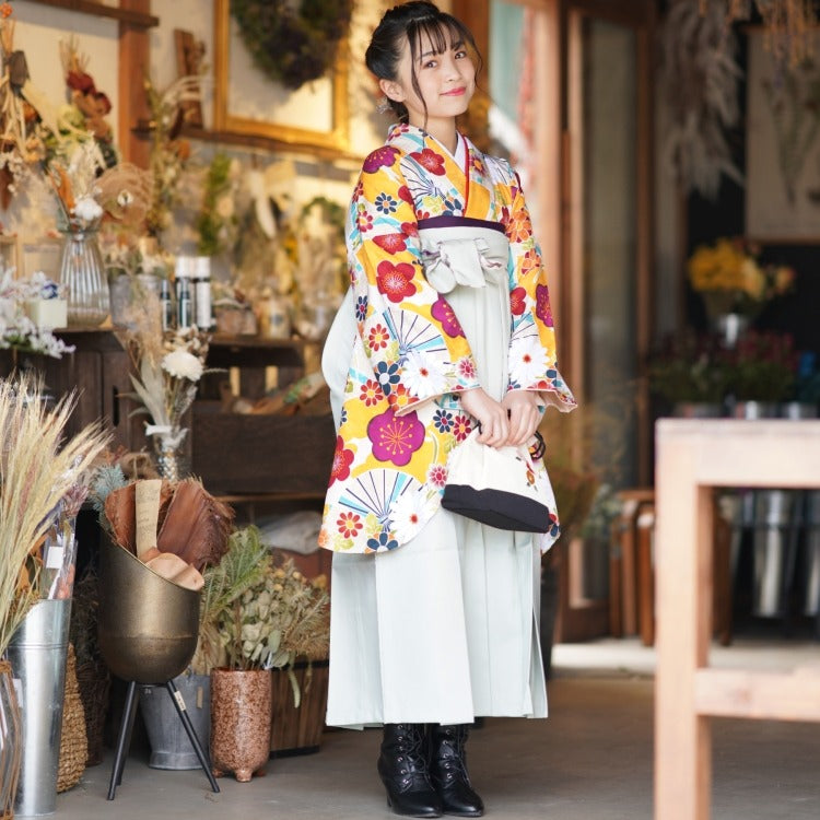 レンタル品】ひよこ商店 2尺袖 袴 15点セット 83-87cm レトロモダン系 