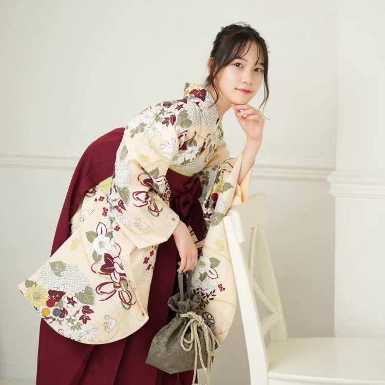 レンタル品】ひよこ商店 2尺袖 袴 15点セット 83-87cm 古典柄 レトロ 