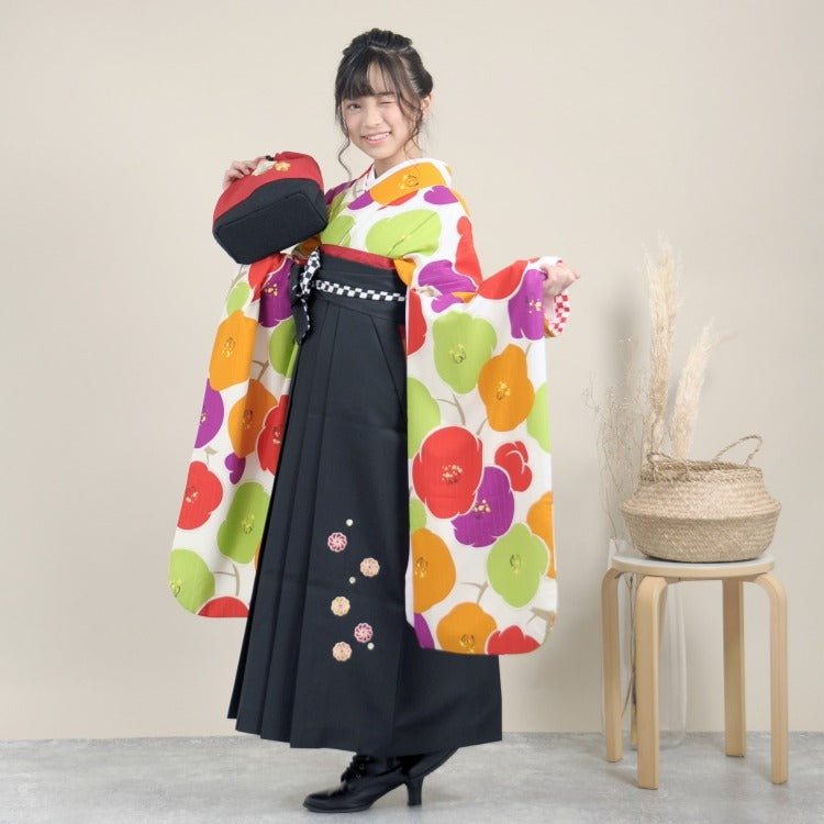レンタル】袴 卒業式袴 15点セット 小学生 ジュニア 2尺袖着物 袴87cm 