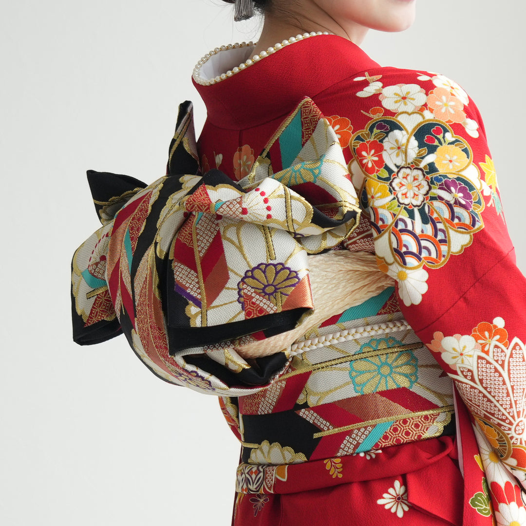 着物 正絹 訪問着 振袖 レンタル】振袖 着物セット 正絹着物+正絹袋帯 成人式 晴れ着 記念撮影