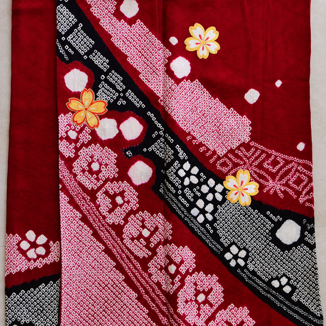 銀通し 刺繍 金彩 2点セット 振袖 袋帯 花柄 トールサイズ 正絹