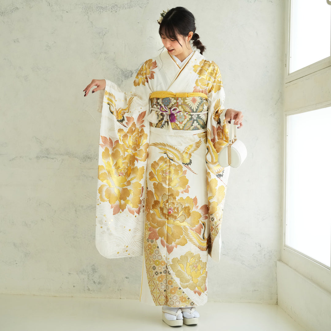 レンタル】振袖 成人式 桂由美 YUMI KATSURA ブランド 金彩振袖 正絹