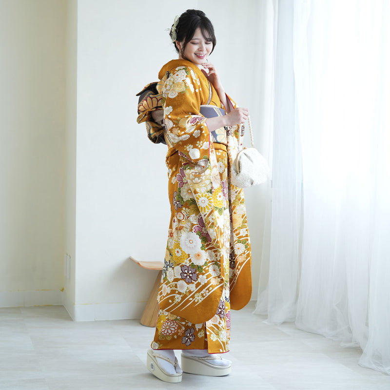 袋帯 桜 正絹 振袖 豪華 長め - 着物・浴衣