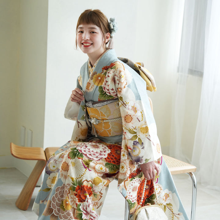 レンタル】振袖 着物セット 正絹着物+袋帯 成人式 晴れ着 往復送料無料