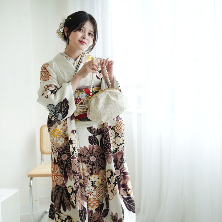 帯セット販売 極美品&たたき染め【正絹 和装小物 着物 振袖 留袖 和装】 レンタル】振袖 着物セット 正絹着物+袋帯 成人式 晴れ着 往復