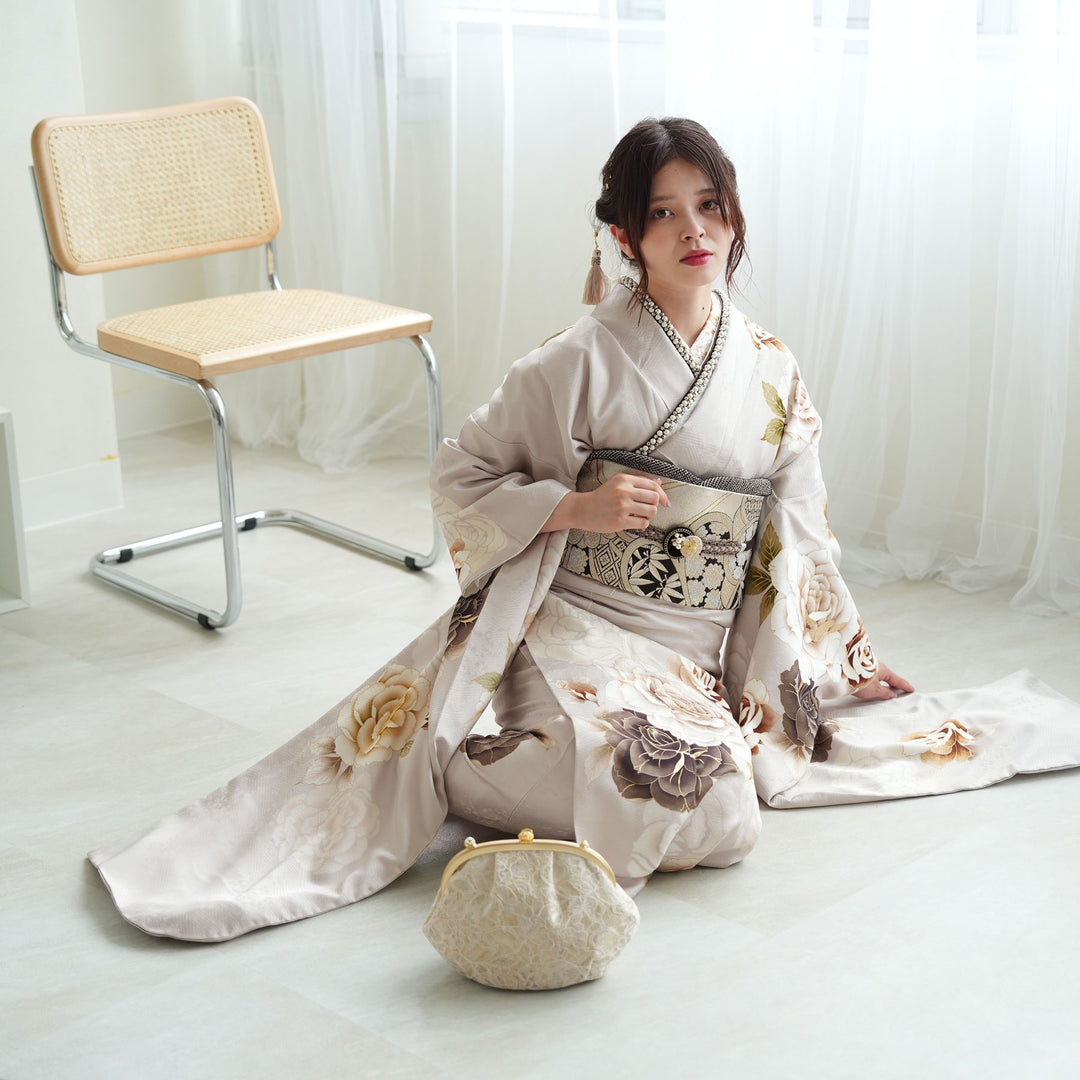 レンタル】振袖 着物セット 正絹着物+袋帯 成人式 晴れ着 往復送料無料