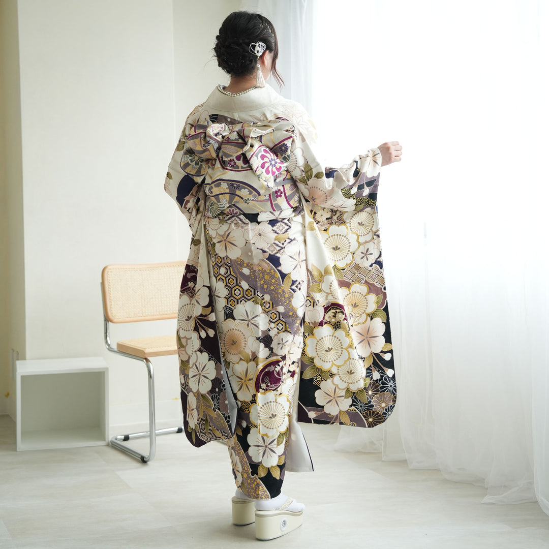 振袖　フルセット　オーダー　着物　成人式　正絹　袋帯 レンタル】振袖 着物セット 正絹着物+正絹袋帯 成人式 晴れ着