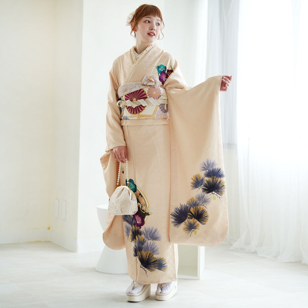 ヱ霞　花菱　松竹梅　鶴模様　袋帯　着物　113a p ヱ霞 花菱 松竹梅 鶴模様 袋帯 着物 113a p