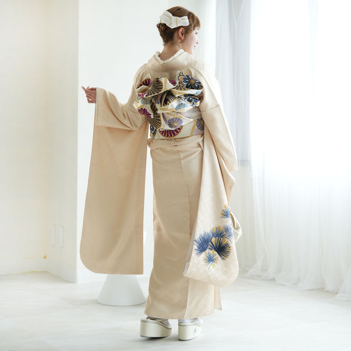 レンタル】振袖 着物セット 正絹着物+袋帯 成人式 晴れ着 往復