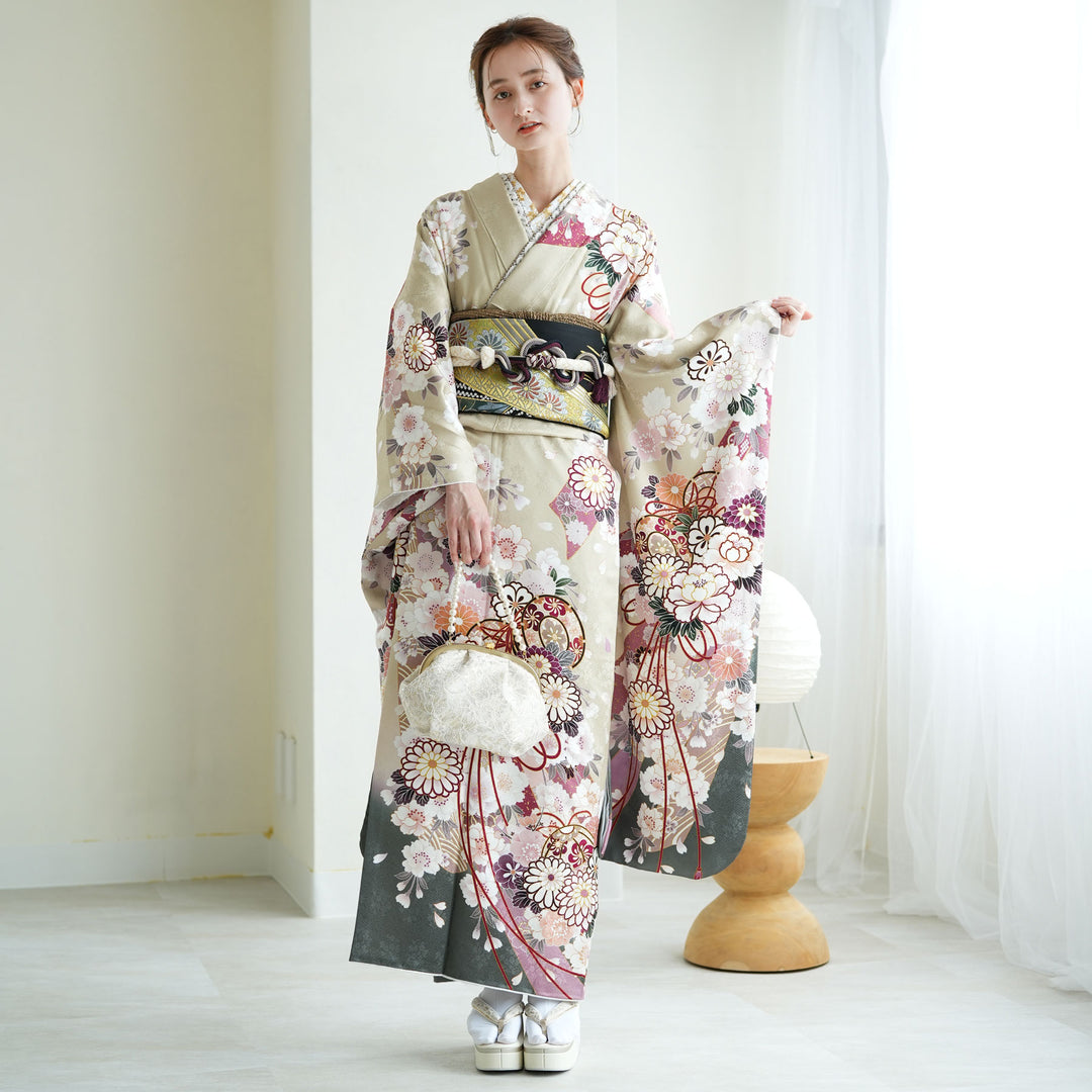 袋帯　花模様　霞　雲模様　パープル　着物　101t 袋帯 花模様 霞 雲模様 パープル 着物 101t - 着物・浴衣公式 ストア