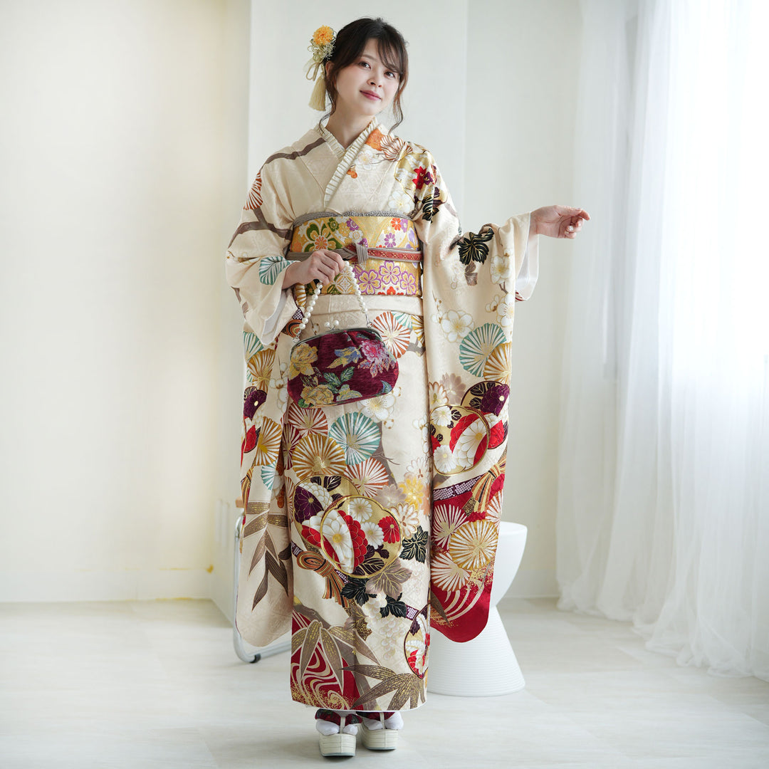 レンタル】振袖 着物セット 正絹着物+袋帯 成人式 晴れ着 往復送料無料