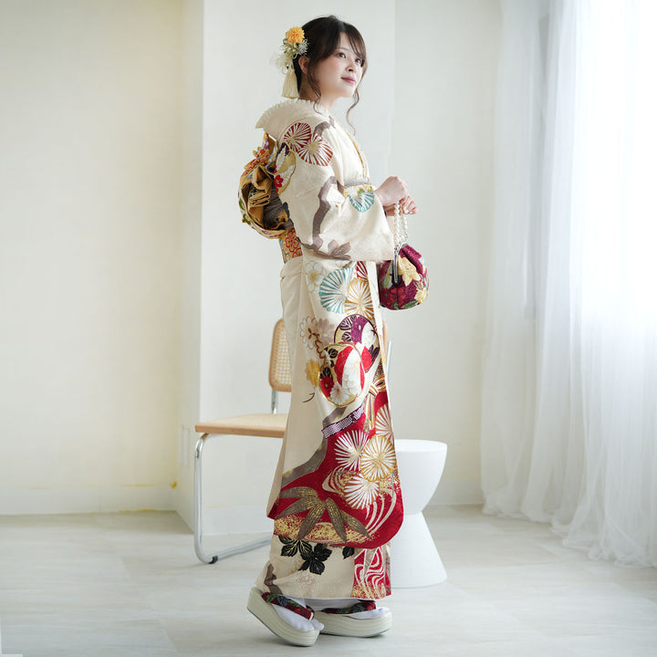 レンタル】振袖 着物セット 正絹着物+袋帯 成人式 晴れ着 往復送料無料