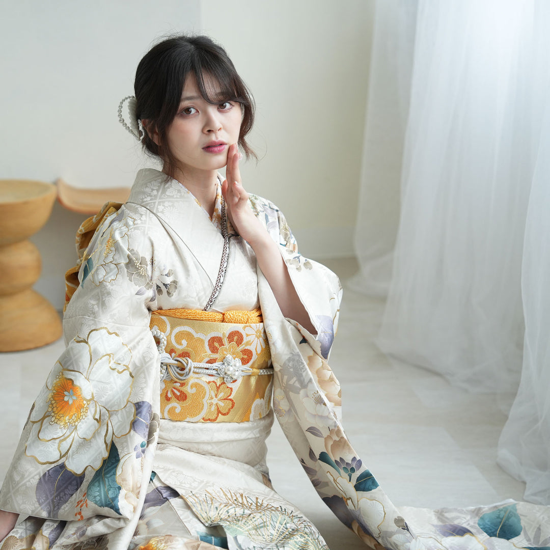 レンタル】振袖 着物セット 正絹着物+袋帯 成人式 晴れ着 往復送料無料