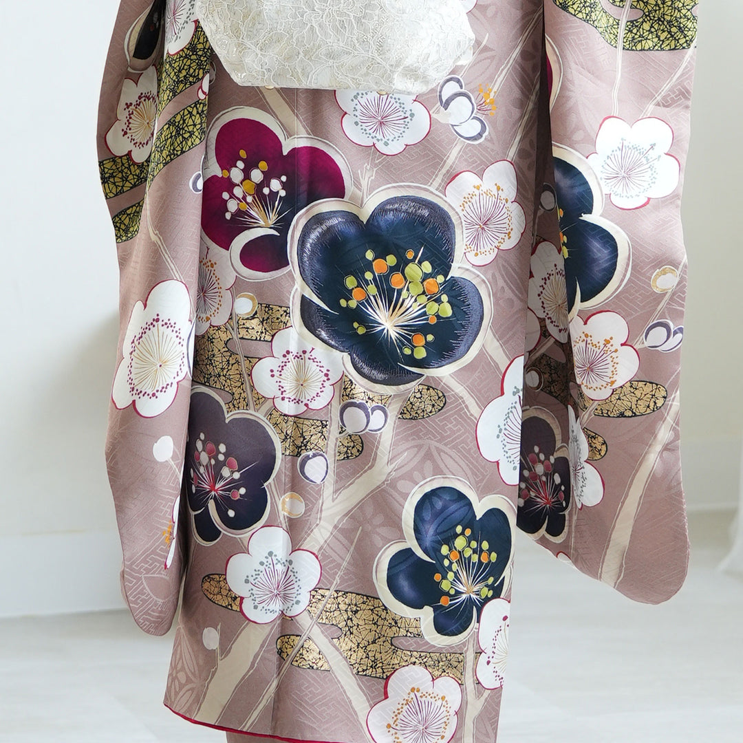 N-875◇美品 ４点セット 梅 着物 正絹 成人式 振袖 袋帯 帯揚げ 帯締め 楽天市場】帯揚げ 振袖 成人式 絞り帯揚げ 正絹 全7色 赤 黄 紫