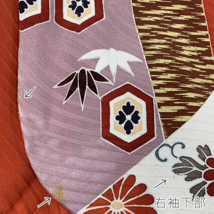 レンタル】 振袖 着物セット 正絹着物+正絹袋帯 21点セット 絵羽