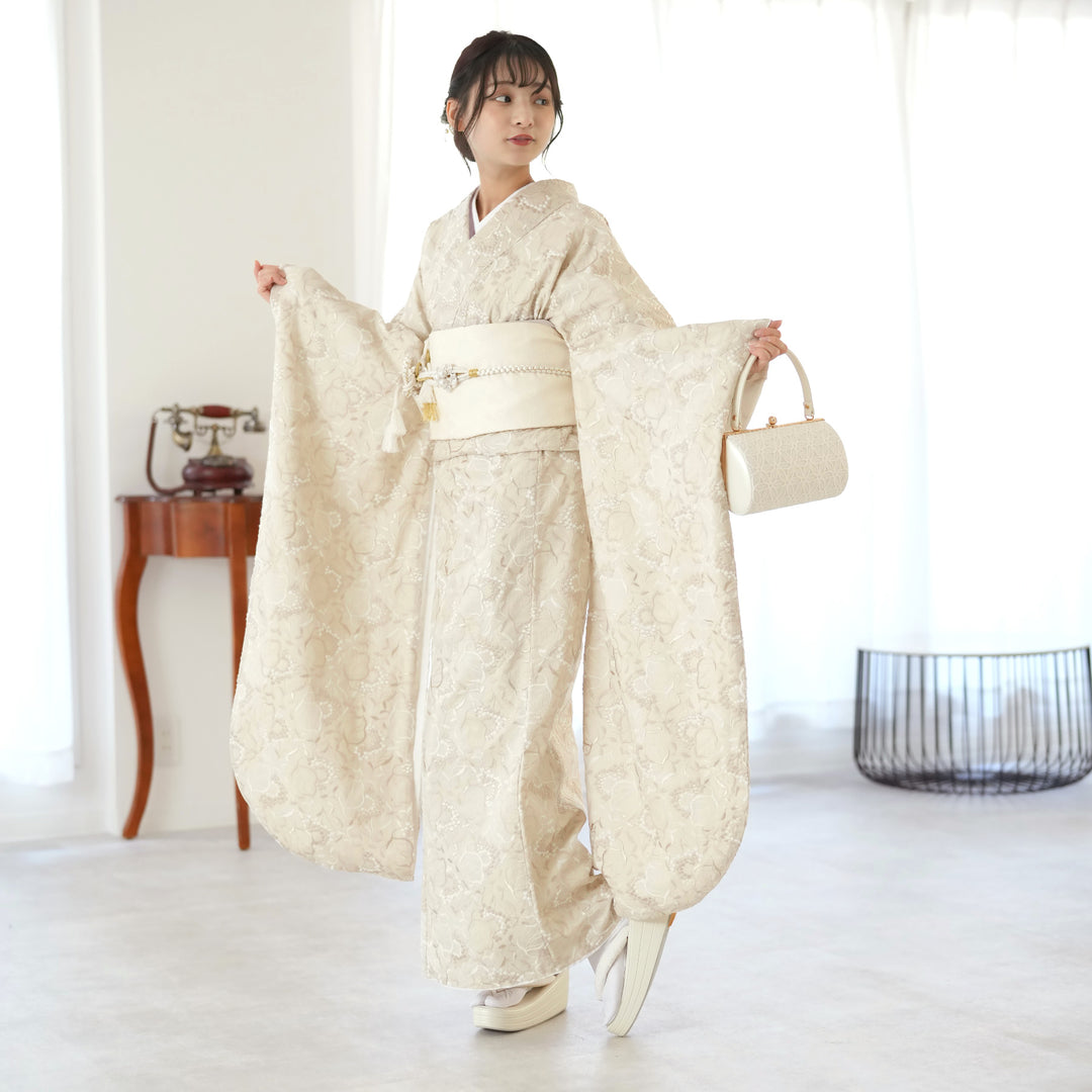レンタル】振袖 utatane 日本製レース着物+西陣袋帯 着物セット 成人式