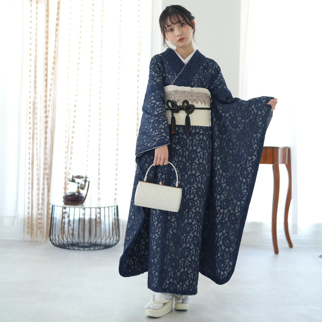 レンタル】振袖 utatane 日本製レース着物+西陣袋帯 着物セット 成人式