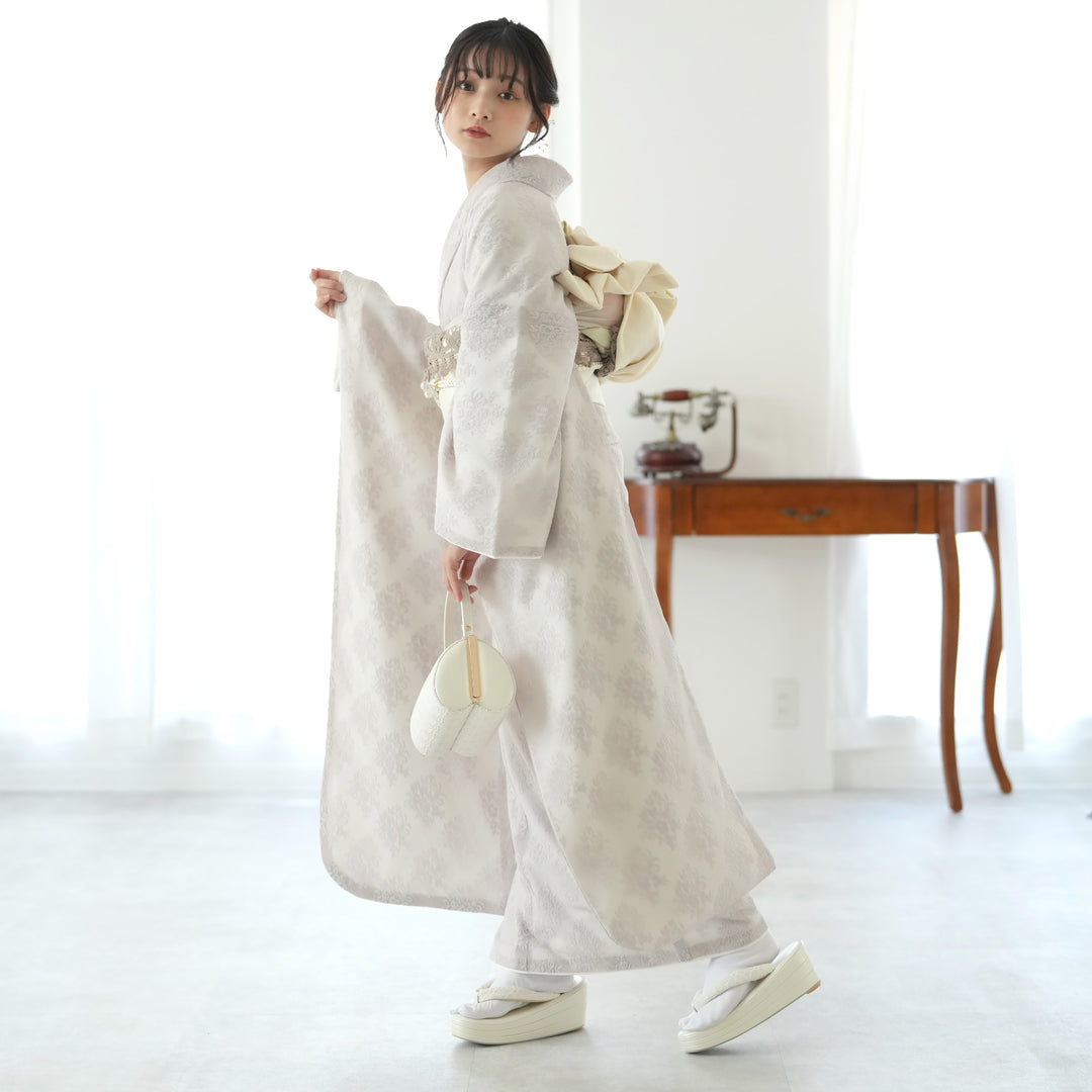 レンタル】振袖 utatane 日本製レース着物+西陣袋帯 着物セット 成人式 