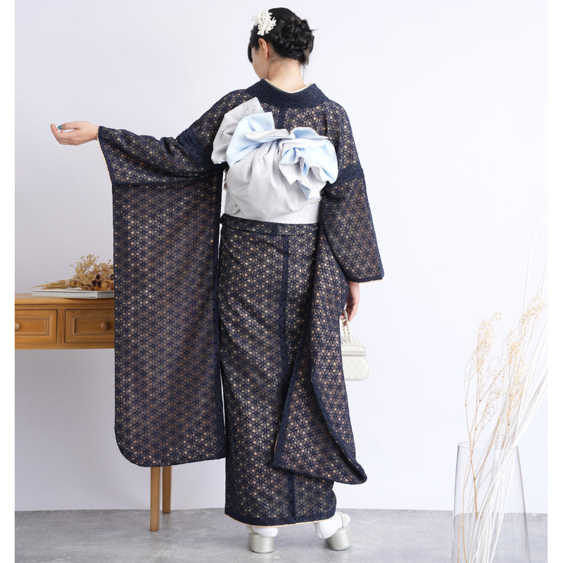 【レンタル】振袖 utatane 日本製レース着物+西陣袋帯 着物セット 成人式  晴れ着 記念撮影 往復送料無料（1010604900）