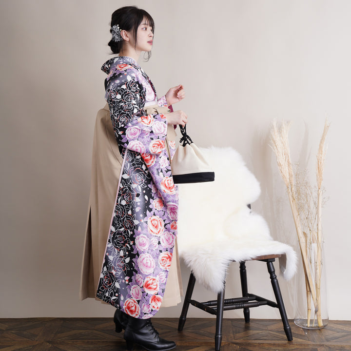 レンタル】 袴 18点セット 振袖 袴91cm（身長153-158cm） ブーツ