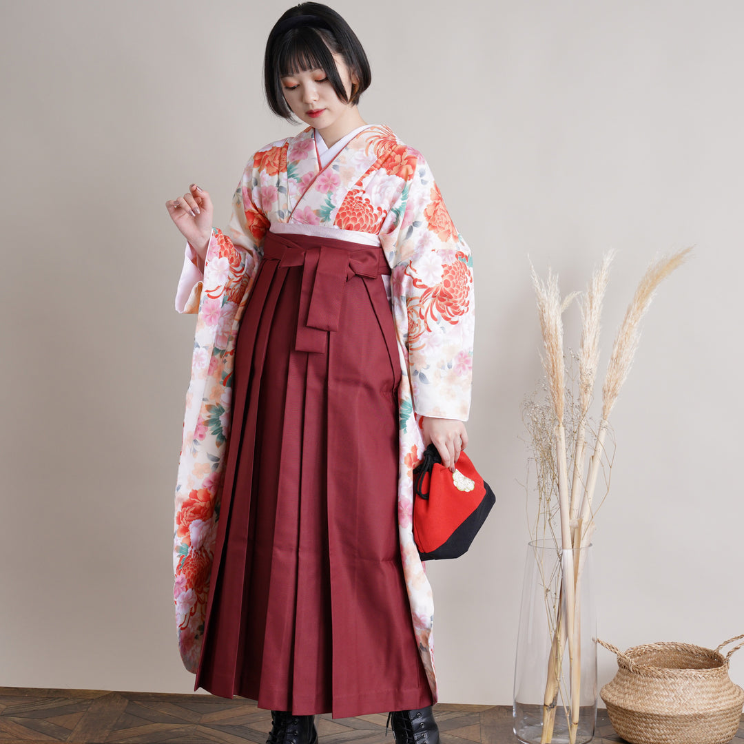 レンタル】 袴 18点セット 振袖 袴91cm（身長153-158cm） ブーツ着用時 