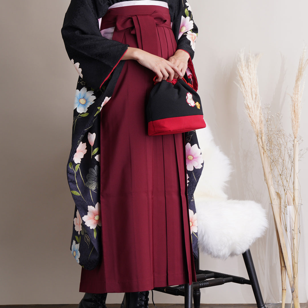 振袖 身長145-160cm紺色桜正絹