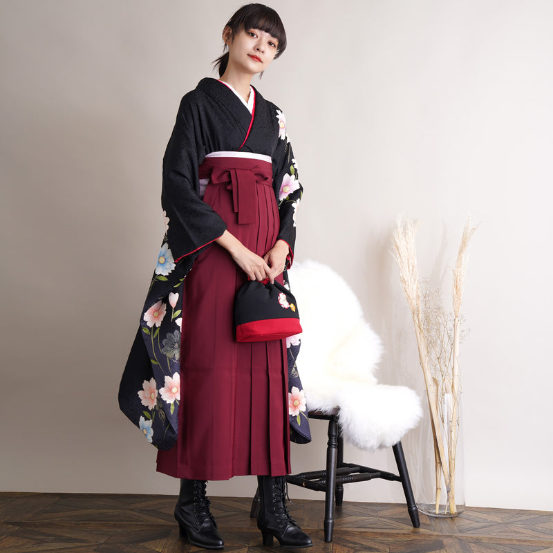袴　袴セット（二尺袖着物、無地袴、帯、襦袢）＋着付9点セット着付けセット袴用9点セット