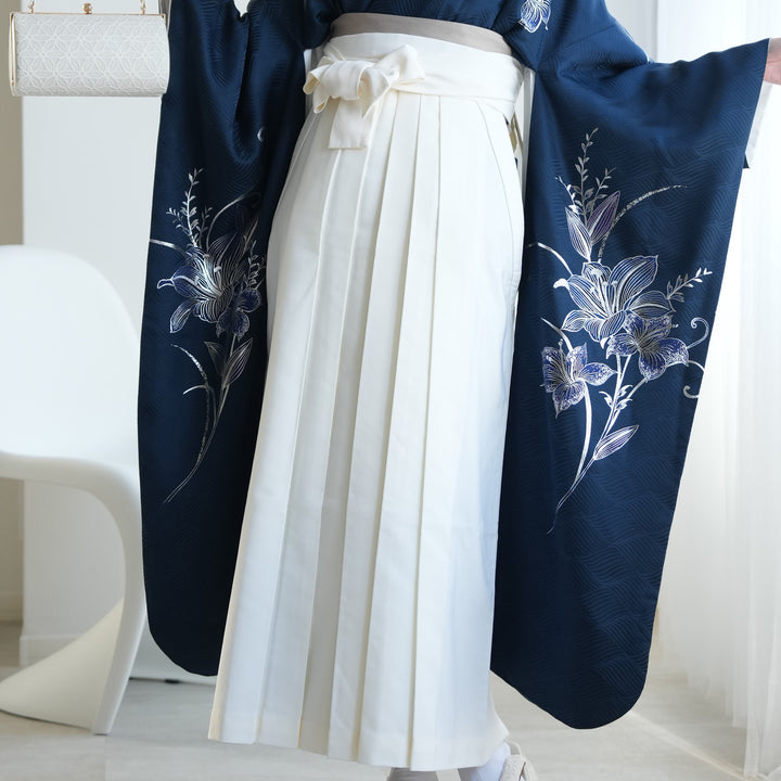振袖 身長152-167cm 白×青×紫　正絹 振袖 レンタル フルセット 紫 大きいサイズ トールサイズ 高身長