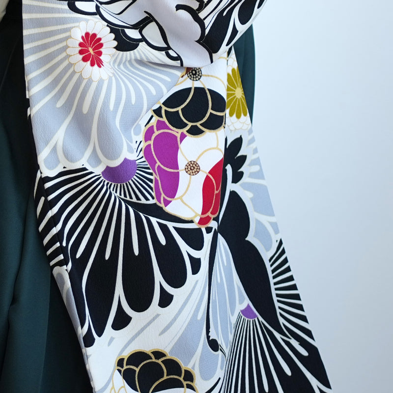 【レンタル】 袴 17点セット JAPANSTYLE×中村里砂 袴91-99cm（身長153-170cm） 二尺袖着物 フルセット レディース 大学生 卒業式 重ね衿縫い付済 （1020600901）
