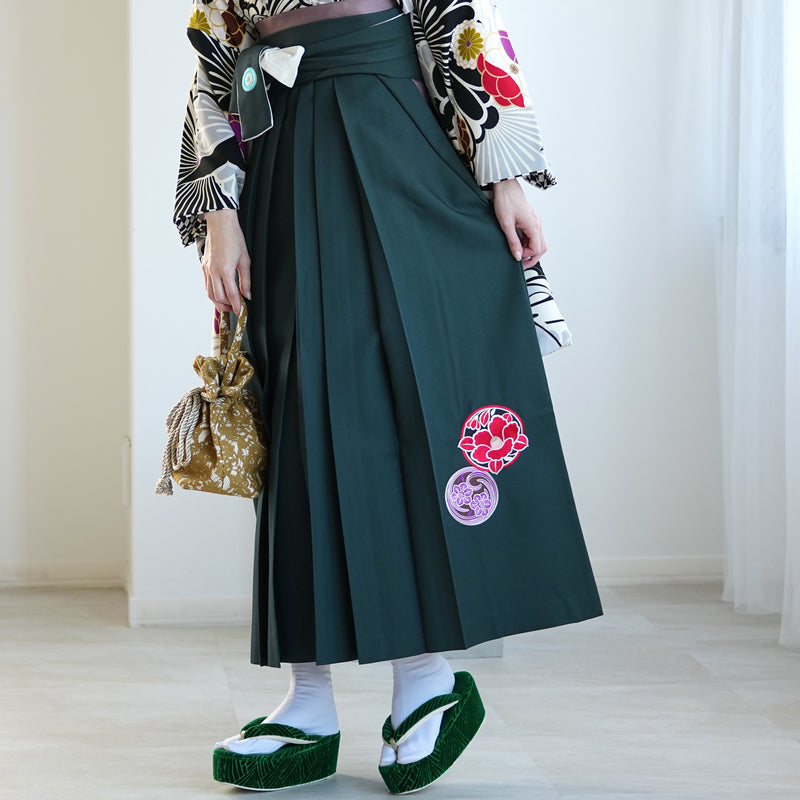 【レンタル】 袴 17点セット JAPANSTYLE×中村里砂 袴91-99cm（身長153-170cm） 二尺袖着物 フルセット レディース 大学生 卒業式 重ね衿縫い付済 （1020600901）
