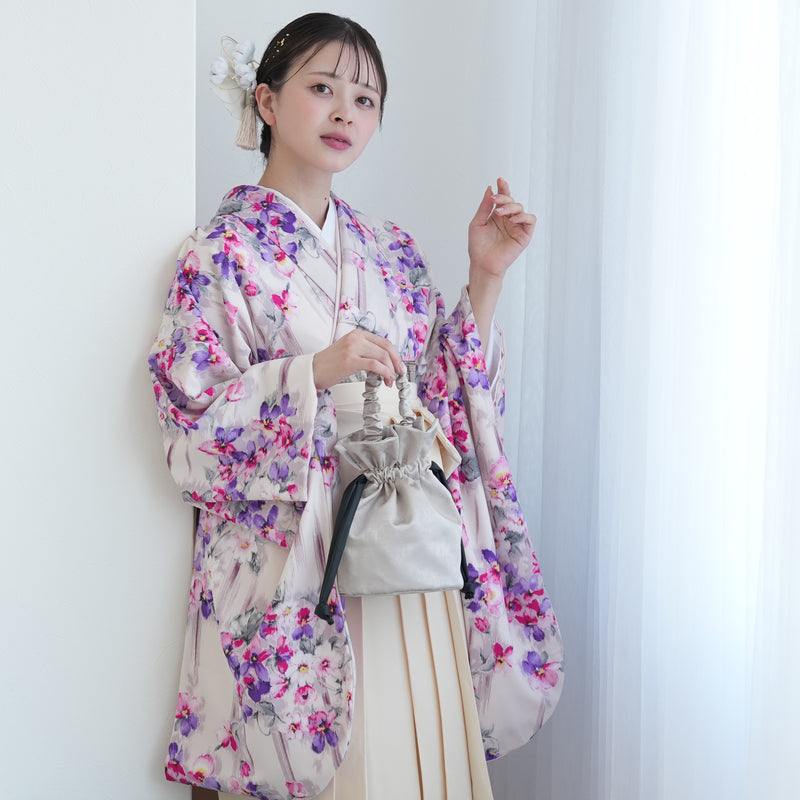 【レンタル】 袴 17点セット JILL STUART / ジル・スチュアート 袴91-99cm（身長153-170cm） 二尺袖着物 フルセット レディース 大学生 卒業式 日本製 （1020601201）