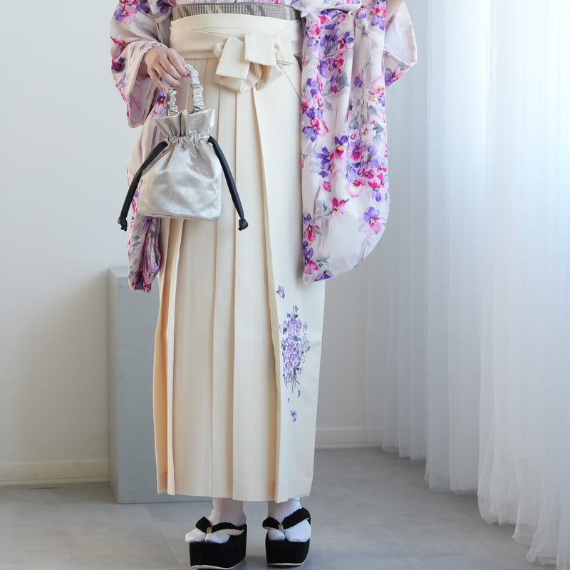 【レンタル】 袴 17点セット JILL STUART / ジル・スチュアート 袴91-99cm（身長153-170cm） 二尺袖着物 フルセット レディース 大学生 卒業式 日本製 （1020601201）