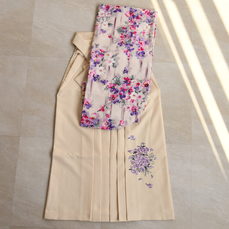 【レンタル】 袴 17点セット JILL STUART / ジル・スチュアート 袴91-99cm（身長153-170cm） 二尺袖着物 フルセット レディース 大学生 卒業式 日本製 （1020601201）