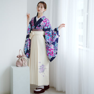 【レンタル】 袴 17点セット JILL STUART / ジル・スチュアート 袴91-99cm（身長153-170cm） 二尺袖着物 フルセット レディース 大学生 卒業式 日本製 （1020601411）