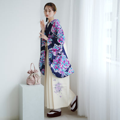 【レンタル】 袴 17点セット JILL STUART / ジル・スチュアート 袴91-99cm（身長153-170cm） 二尺袖着物 フルセット レディース 大学生 卒業式 日本製 （1020601411）