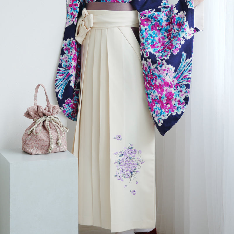 【レンタル】 袴 17点セット JILL STUART / ジル・スチュアート 袴91-99cm（身長153-170cm） 二尺袖着物 フルセット レディース 大学生 卒業式 日本製 （1020601411）