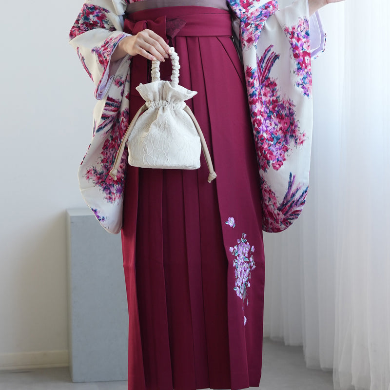 【レンタル】 袴 17点セット JILL STUART / ジル・スチュアート 袴91-99cm（身長153-170cm） 二尺袖着物 フルセット レディース 大学生 卒業式 日本製 （1020601501）